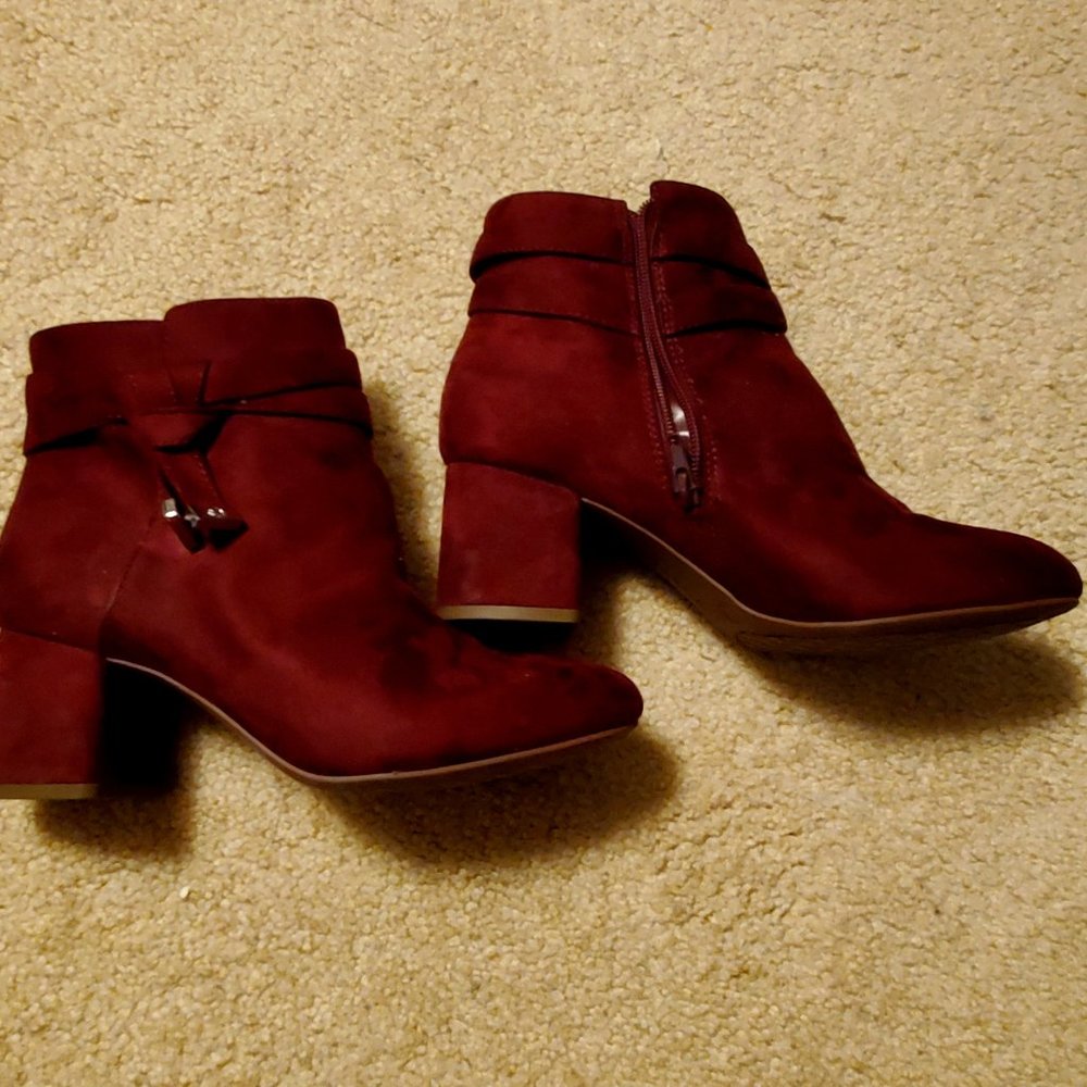 Kelly & Katie burgundy suede  boots